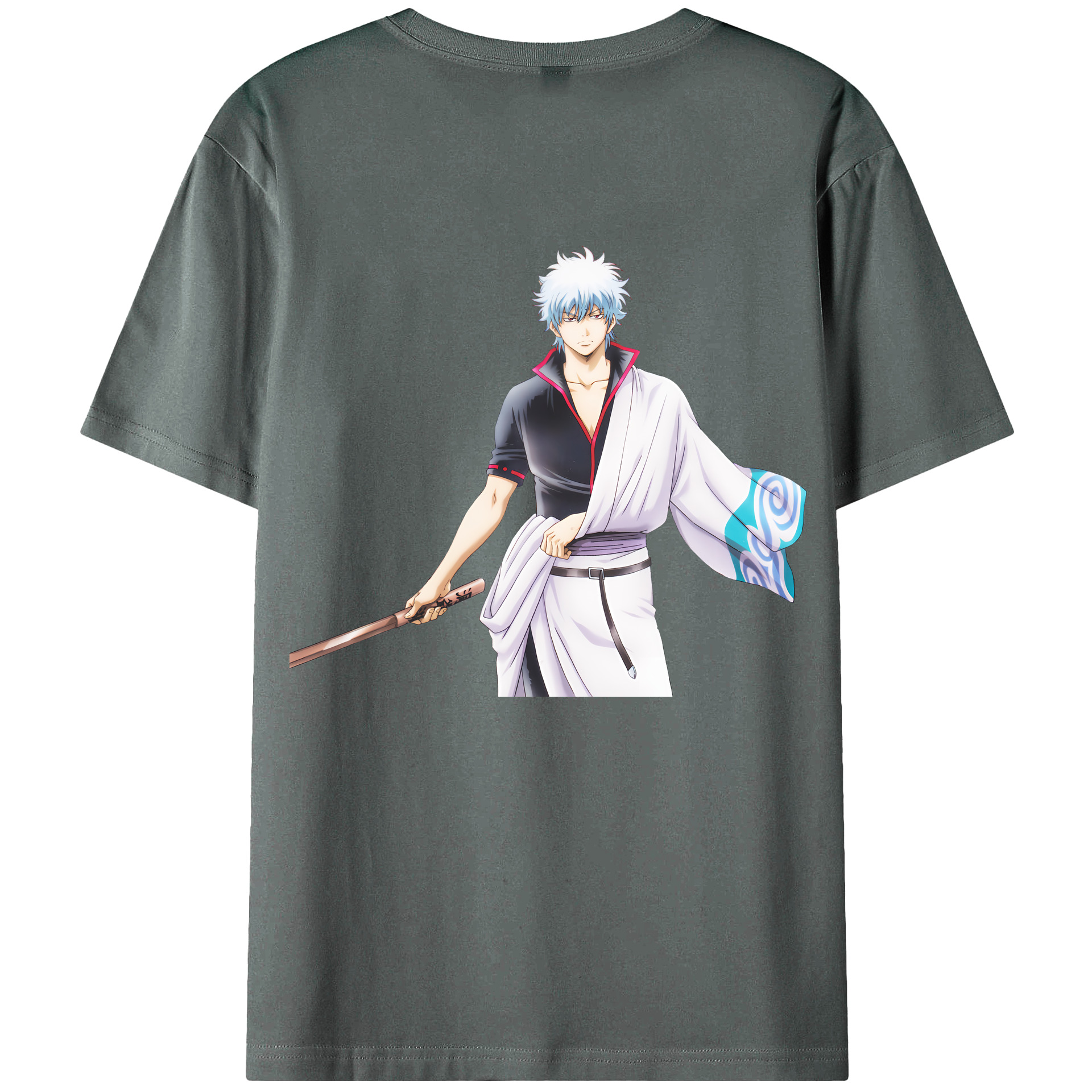 （画像用） ぎんたま 坂田銀時（さかたぎんとき） 神楽 志村新八（しむら しんぱち） GINTAMA Sakata Gintoki Kagura Shimura Shinpachi 綿100％ メンズ半袖Tシャツ（バックプリント） 通気性